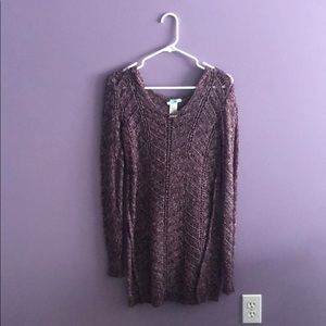 Knit purple body con dress